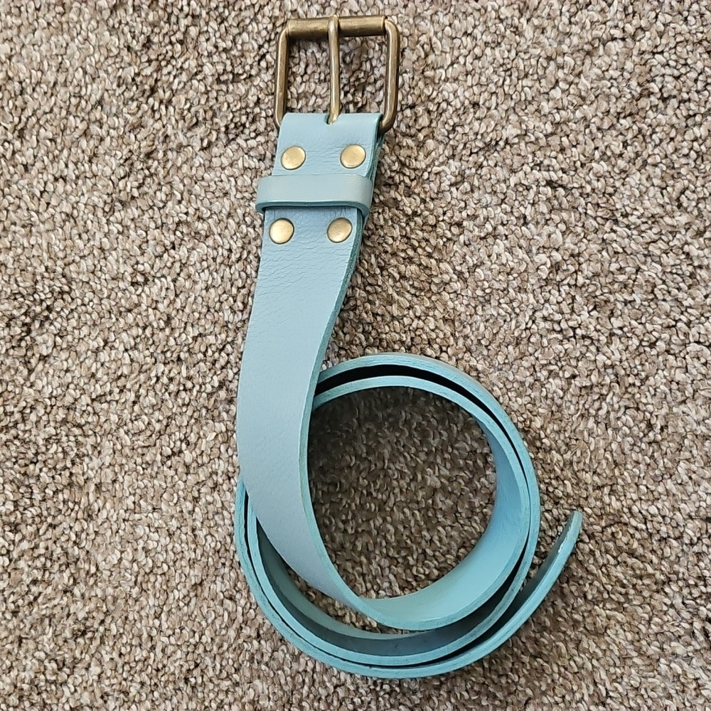 Boden Blue Genuine Leather Belt XS